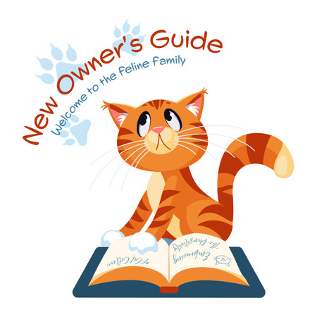 Modern vector concepts for website - guide for new cat ownersのイラスト素材