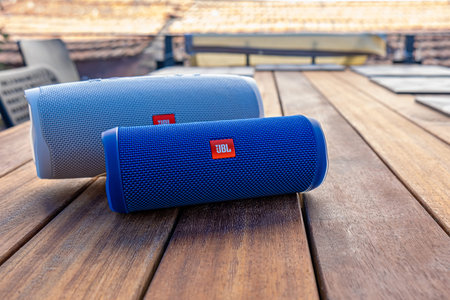 ISTANBUL, TURKEY - 14 August, 2020: JBL Bluebluetooth music speakers.