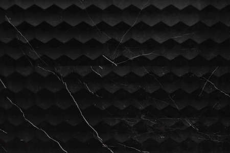 Abstract black backgound texture cell shape forms hexagon elements geometric patternの写真素材