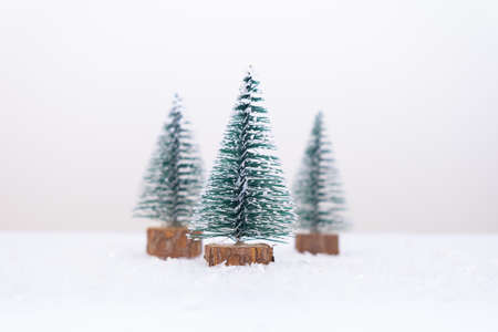 Decoration christmas tree new year concept with snowflakes white background copy spaceの写真素材