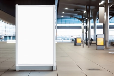 modern billboard mockup with a blank template for your advertisement design in airport terminal. generative aiの素材