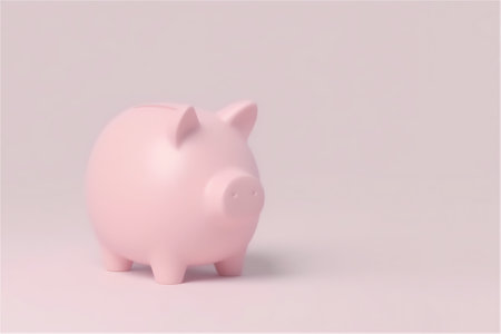An adorable pink piggy bank placed against a monochrome pink background, reminding us to stay on top of our finances, save money, and avoid the pink tax.generative aiの素材