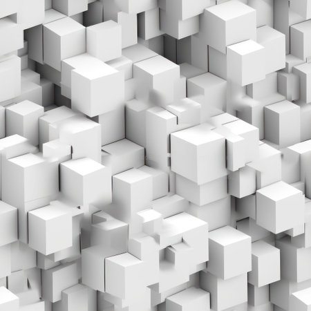 random white cubes asymmetric background seamless pattern .generative aiの素材