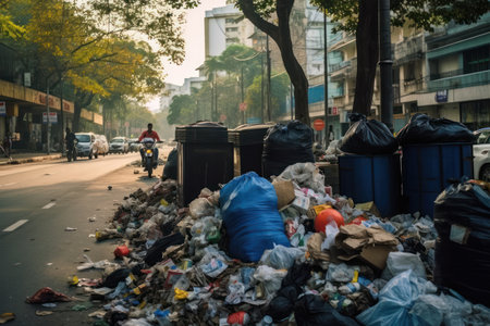 Trash-ridden streets reveal the world's waste crisis in urban centers - act nowの素材