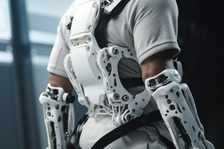 Embracing future healthcare with a robotic AI-assisted exoskeleton for improved mobility.の素材