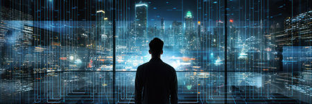 Big data, big screen: analyst delves into AI's real-time analytic spectacle. banner.の素材