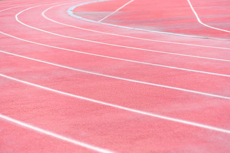red rubberized running track, fueling their exercise at sports ground place to rest and activities.