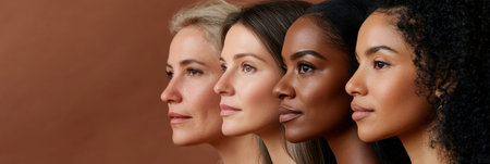 A panorama of diverse women, reflecting a broad spectrum of beauty and unity in diversity.の素材