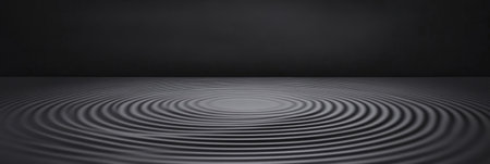 Concentric waves spreading across a dark water surface create a captivating pattern of ripples, evoking feelings of tranquility and promoting mindfulness in an abstract designの素材