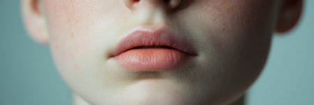 Natural lips showing perfect cosmetology and dentistry work, highlighting beauty and health in a close up shot emphasizing the details of lip augmentation or careの素材