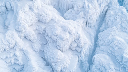 Winter transforming a natural landscape into a breathtaking spectacle of snow and ice formations, showcasing a stunning scene filled with frozen beauty and tranquil serenityの素材