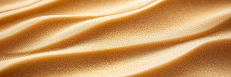 Smooth, undulating golden sand dunes create a mesmerizing wavy pattern, evoking a miniature desert landscape filled with soft, flowing curves and intricate texturesの素材