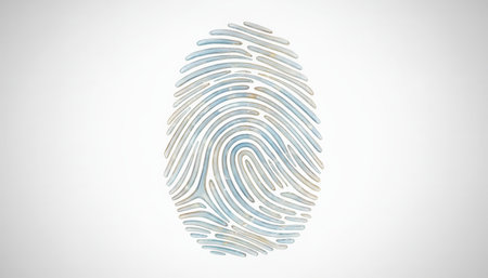 Fingerprint pattern showing unique human identity, personal authentication, and biometric security for digital access, data protection, and crime investigationの素材