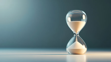 Hourglass with falling sand sits on a gradient background, symbolizing the passage of time, deadlines, time management, stress, and the need for effective therapy and anger management techniquesの素材