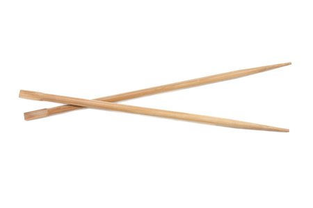 Two chopsticks isolated on white backgroundの写真素材