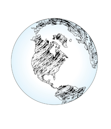 Drawing planet earthのイラスト素材