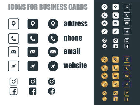 icons for business cardsのイラスト素材