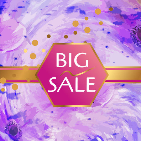 sale flower background, lilac patternのイラスト素材