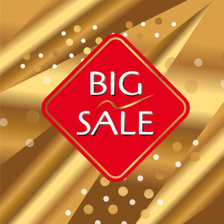 big sale, gold backgroundのイラスト素材