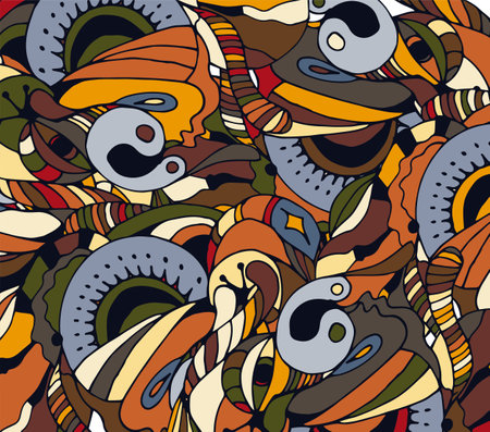 background, vector art painting, abstract cartoon, multicolored with different shapes. vectorのイラスト素材