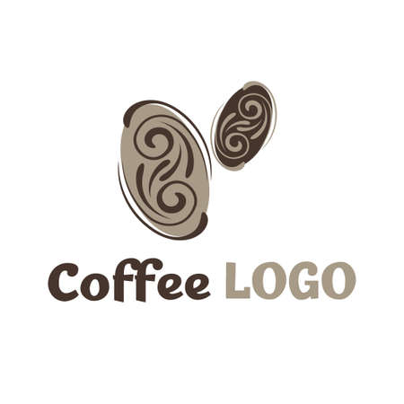 Luxury coffee logo design, vector illustration, brown sign on white backgroundのイラスト素材