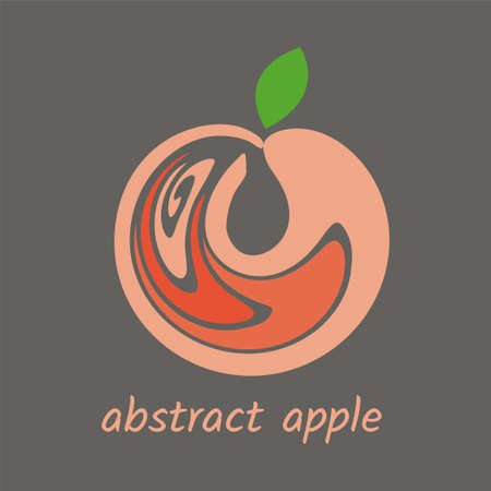 Abstract isolated apple, artistic logo. Vector illustrationのイラスト素材