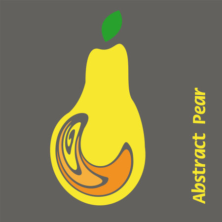 abstract yellow pear art object. Vector illustrationのイラスト素材