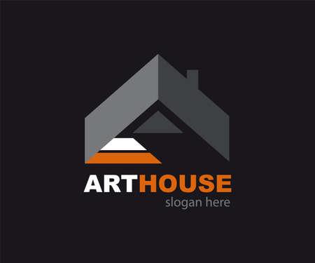 Vector real estate logo design template, icon of the house of creativity and designのイラスト素材