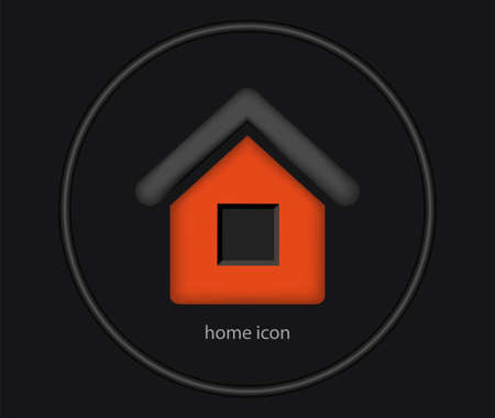 real estate icon, house icon on a black backgroundのイラスト素材