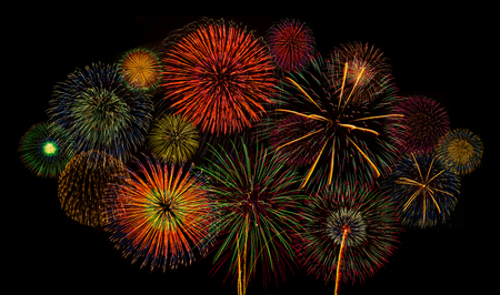 Colorful fireworks of various colors.の写真素材