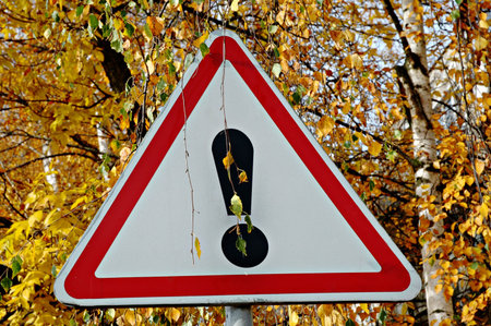 Warning traffic sign  Other dangers の写真素材