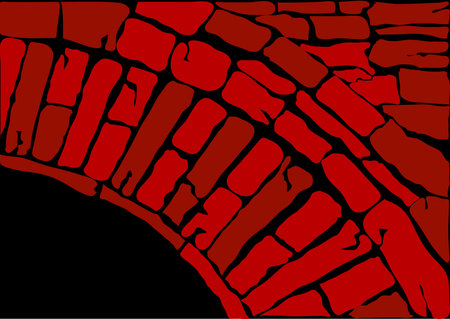 Abstract red-black brick backgroundの写真素材