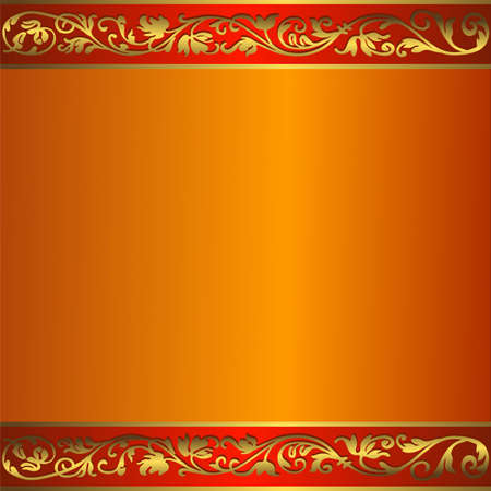 Vintage orange frame with  place for the textのイラスト素材