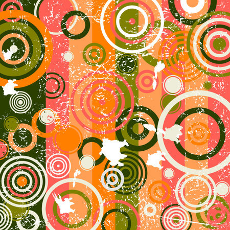 Retro striped grunge background (vector)のイラスト素材