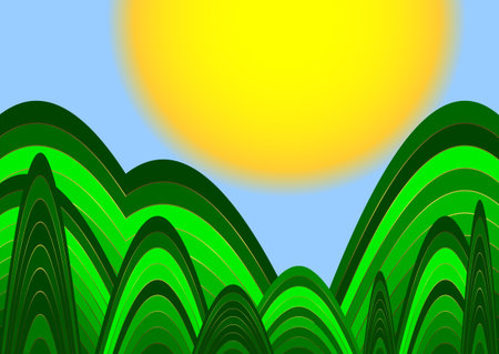 Green and yellow  floral  background (vector)のイラスト素材