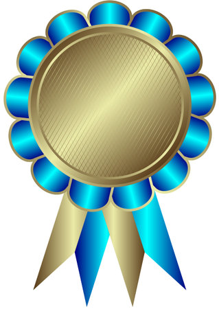 Blue and silvery banner on white backgroundのイラスト素材