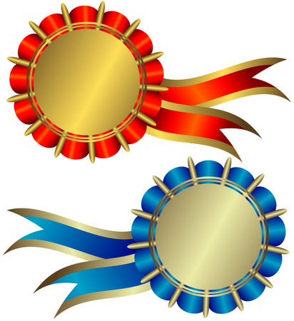 Golden and silvery medals (vector)のイラスト素材