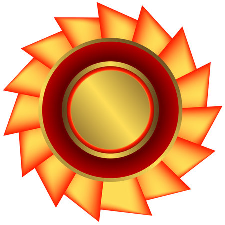 Golden medal with ribbon  on white background (vector)のイラスト素材