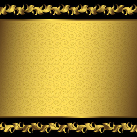 Big vintage golden frame (vector)のイラスト素材