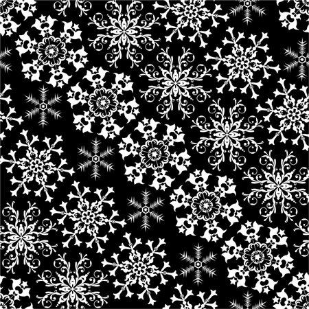 Christmas black and white diagonal seamless pattern (vector)のイラスト素材