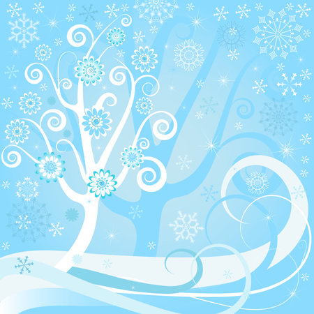 Christmas floral  background (vector)のイラスト素材