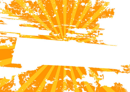 Yellow grunge background with rays (vector)のイラスト素材