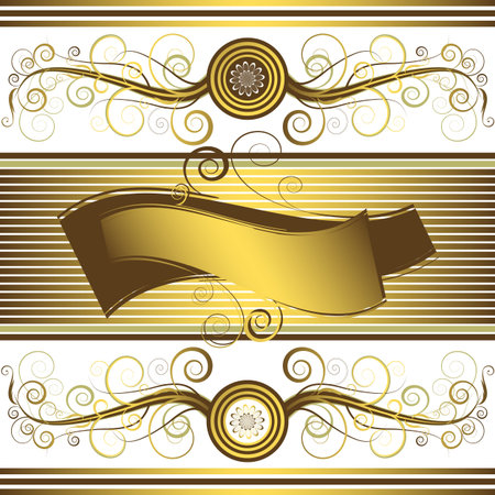 Floral  background with golden frame のイラスト素材