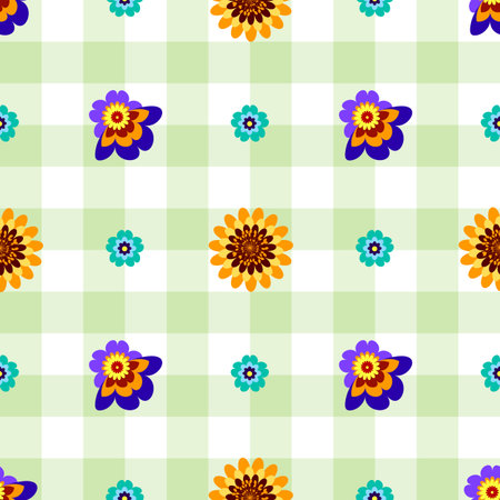 Seamless floral cell patternのイラスト素材