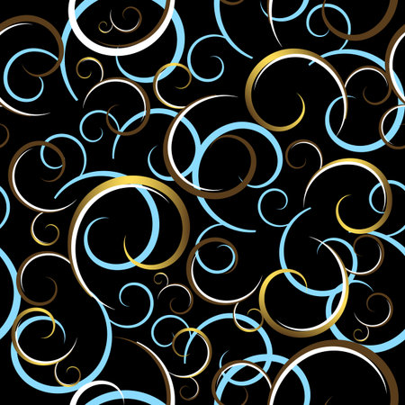 Seamless floral decorative black pattern のイラスト素材