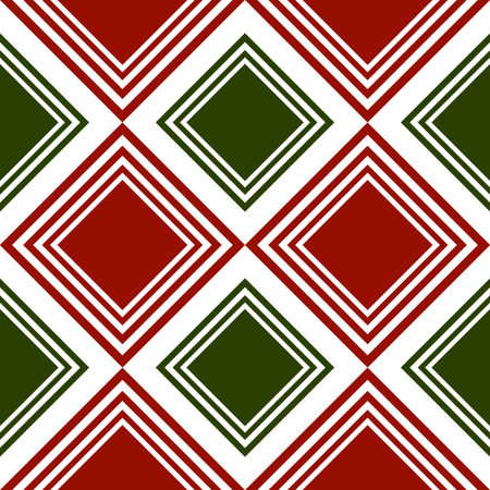 Seamless red, green and white patternのイラスト素材