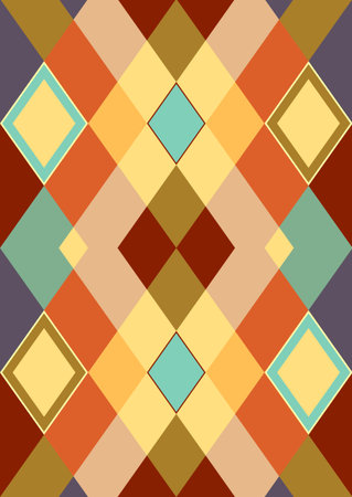 Decorative background from pastel colorful rhombuses. A seamless texture (vector)のイラスト素材