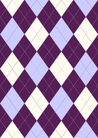Seamless pattern in violet, blue  and white rhombuses (vector)のイラスト素材