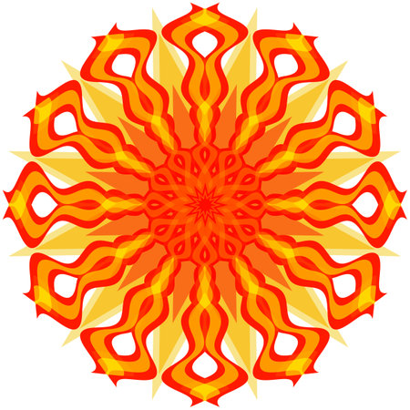 Abstract decorative sun on a white backgroundのイラスト素材