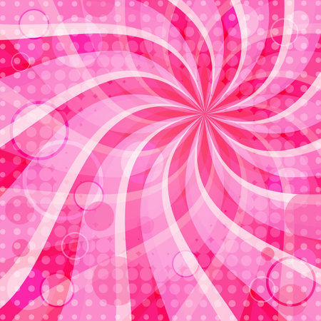 Vivid pink background with abstract flower and balls (vector EPS 10)のイラスト素材